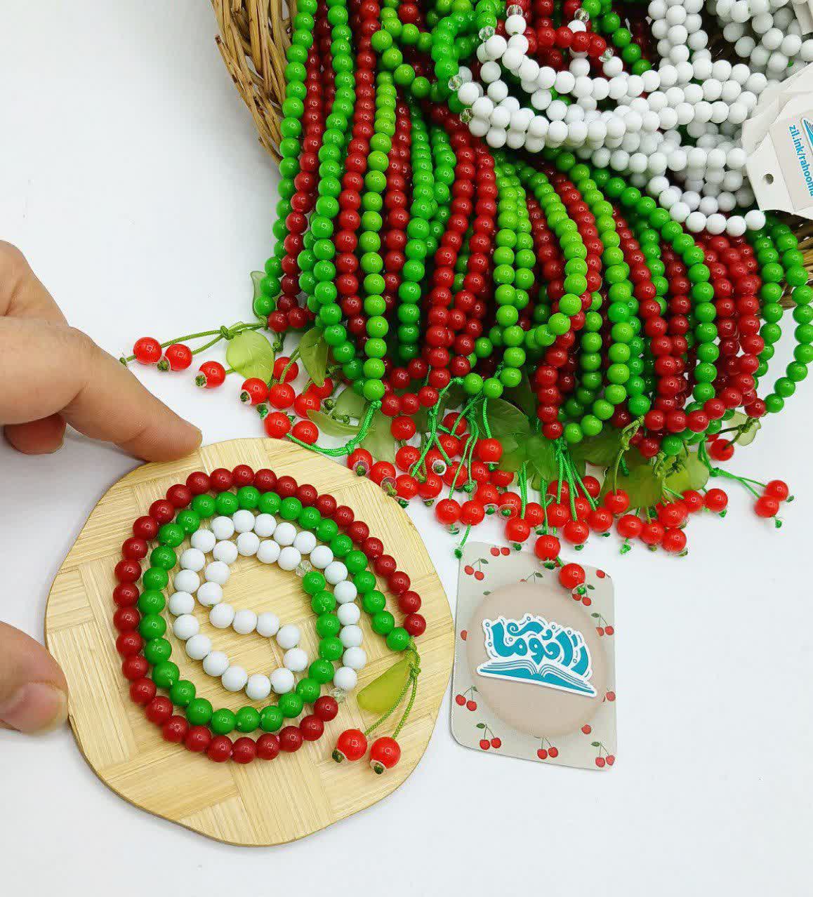 تسبیح 100 تایی پرچمی مهره شش