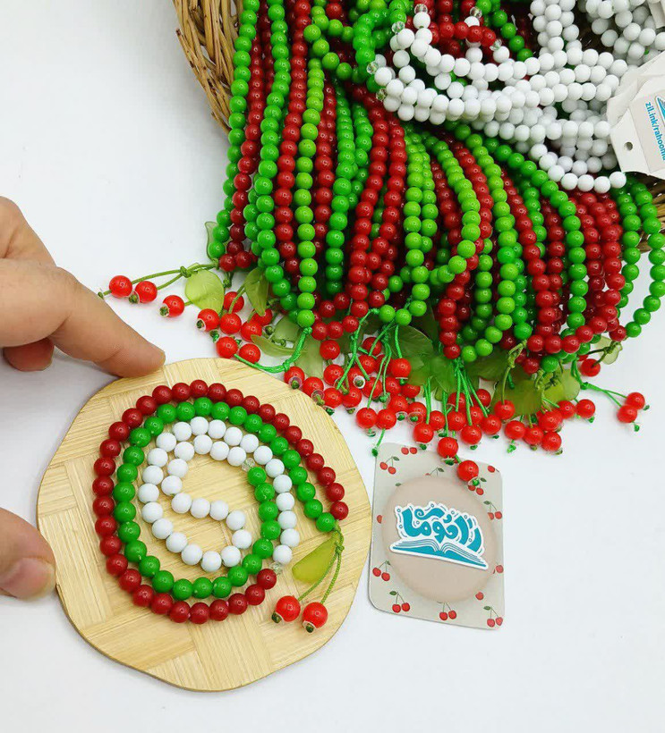 تسبیح 100 تایی پرچمی مهره شش